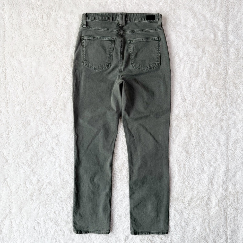 High-Rise Cindy Straight Leg Pants in Olive Green - Picture 7 of 14